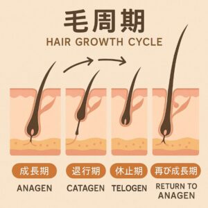 毛の成長サイクルである「毛周期」
