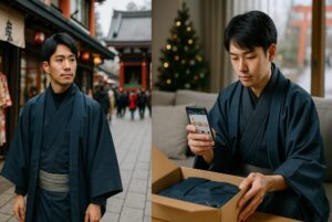 初詣の着物、男のレンタルは店舗とネットどっち?