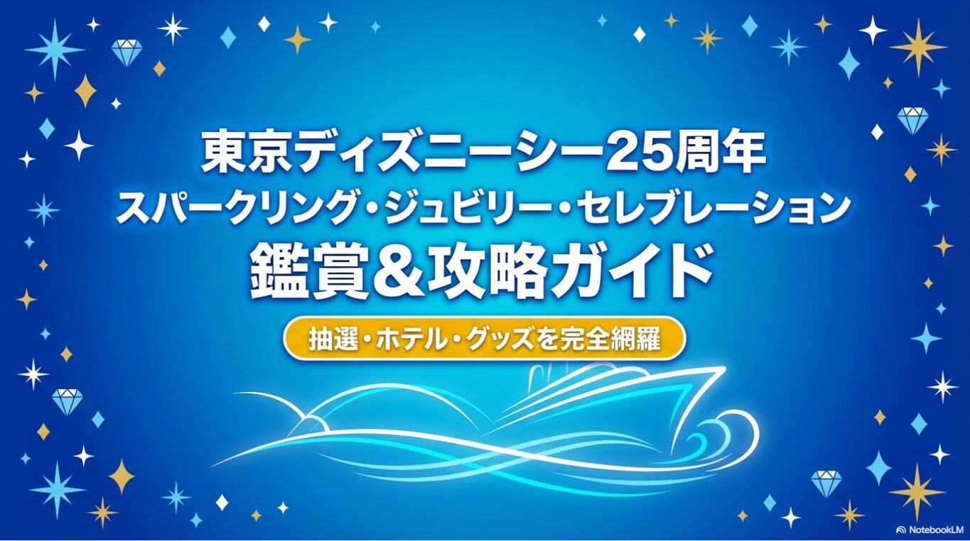 東京ディズニーシー25周年スパークリング・ジュビリー・セレブレーション鑑賞＆攻略ガイドのタイトルスライド。